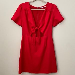 UO RED TIE CUTOUT MINI DRESS